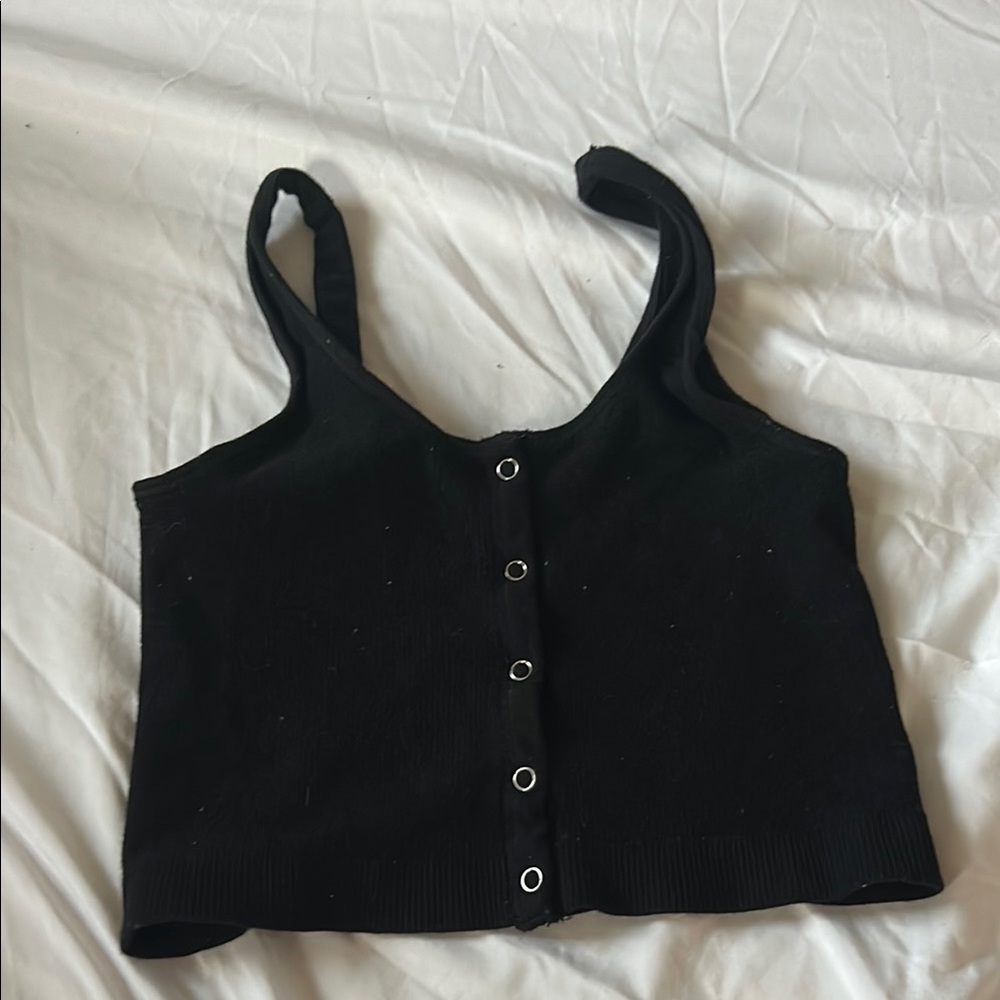 Black Button-Up Women's Top